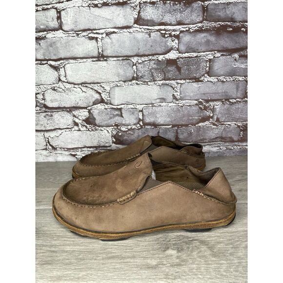 OluKai Moloa Brown Toffee Leather Slip On Loafers Casual Shoes Men Sz 9M US/42EU main image 12